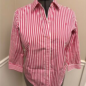 Ralph Lauren Pink and White Striped Blouse